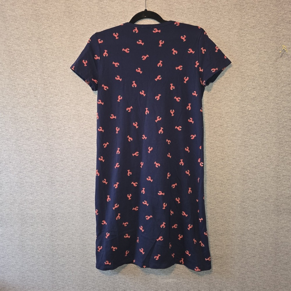 J.CREW Lobster Mini T-shirt Dress Blue Red Cotton Short Sleeve Knit Pullover XS - Picture 7 of 7